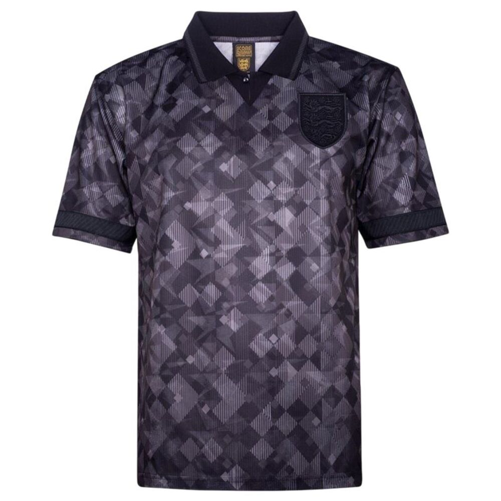 Score Draw Mens 1990 Black Out England FA Football Shirt / Black